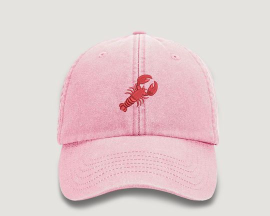 Lobster Vintage Hat, Embroidered Red Lobster Baseball Caps