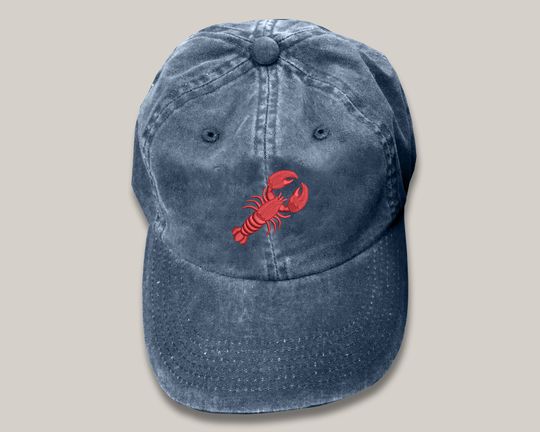 Lobster Vintage Hat, Embroidered Red Lobster Baseball Caps