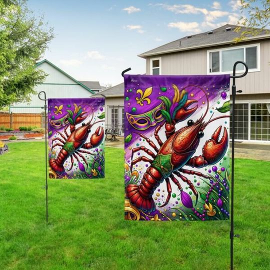 Happy Mardi Gras Garden Flag, Mardi Gras Louisiana Flag