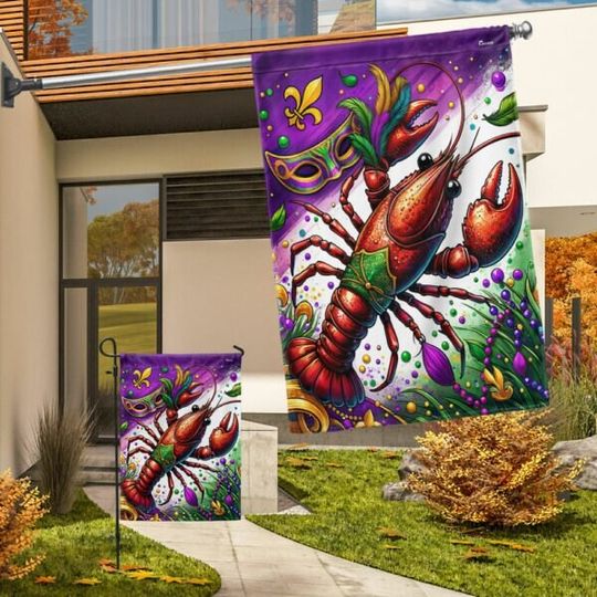 Happy Mardi Gras Garden Flag, Mardi Gras Louisiana Flag