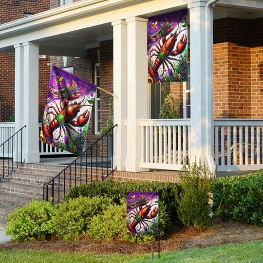 Happy Mardi Gras Garden Flag, Mardi Gras Louisiana Flag