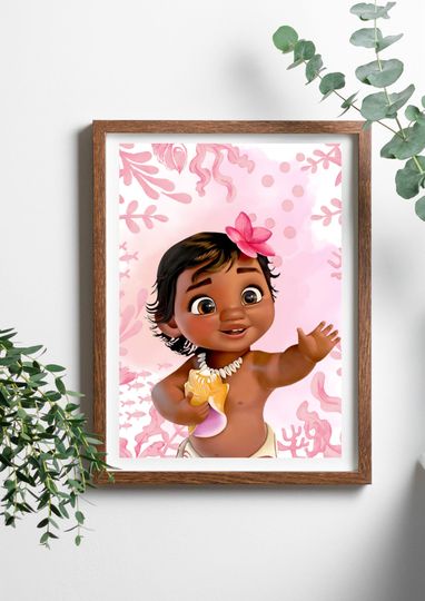 Moana Princess, Disney poster, art decoration