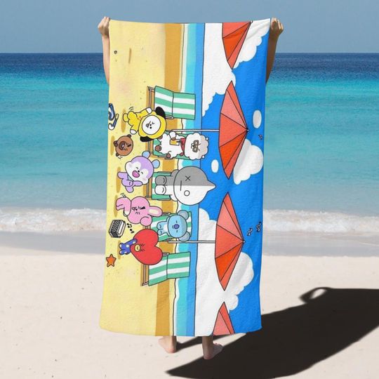 BTS BT21 Oversized Beach Towel - Pool Towel