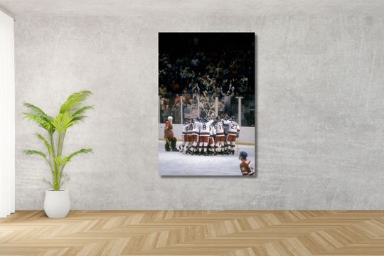 USA Stuns Soviet Union 1980 Hockey Print Poster