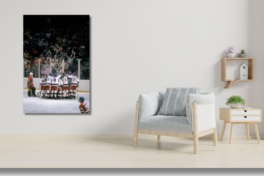 USA Stuns Soviet Union 1980 Hockey Print Poster