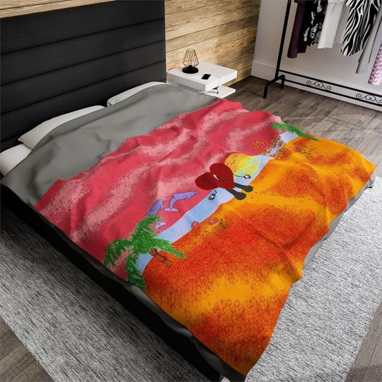 Bad Bunny Soft Throw Blanket, Comfortable Blanket for Men, Women, Kids, Trending Tour Merch