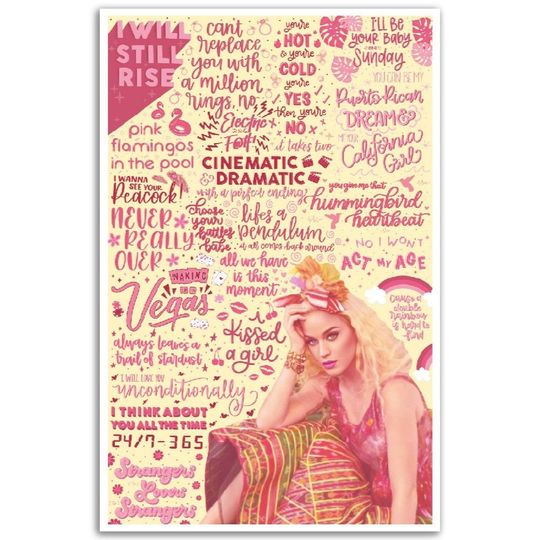 Katy Perry Lyric Art Poster - Variation 2