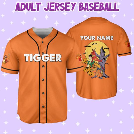 Personalized Halloween Disney Devil Tigger Funny Jersey, Custom Disney Jersey