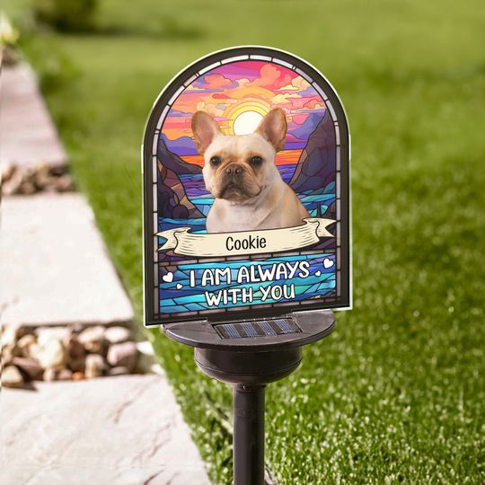 Personalized Photo Solar Light, I'm Always with You, Garden Light Sympathy, Gifts for Pet Loss Dog Loss, Cat Loss, Pet Lover, Memorial Gifts