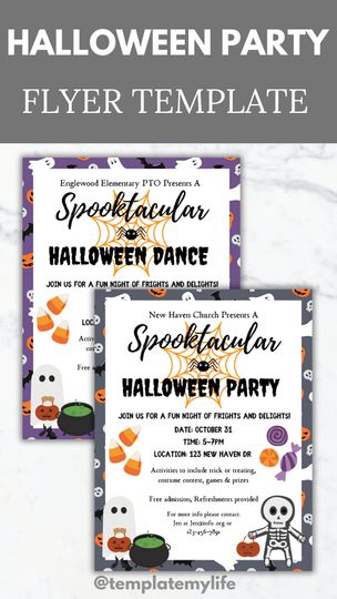 Halloween Party Flyer Template Halloween Bash invite Editable Halloween Church