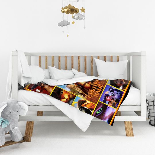 Custom Puss In Boots Cartoon Blanket, Shrek Characters Blanket