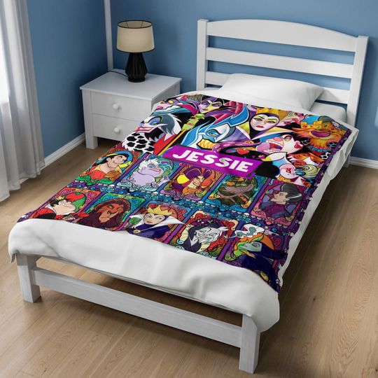 Custom Disney Villains Throw Blanket, Evil Queen Maleficent Ursula Blanket