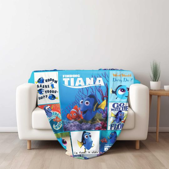 Funny Finding Dory Custom Blanket, Personalized Finding Nemo Blanket, Dory Nemo Blanket, Nemo Dory Cartoon