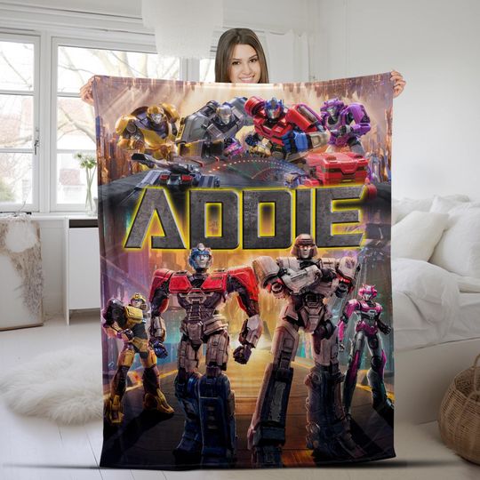 Custom Transformer Blanket/Personalized Robot Blankets/Boy Bed Room Blanket/Transformer Blanket/Auto Bots Birthday Blanket