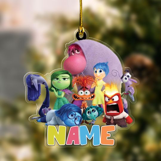 Disney Inside Out 2 Ornament, Custom Name Inside Out Ornament, Christmas Gift, Birthay Gift