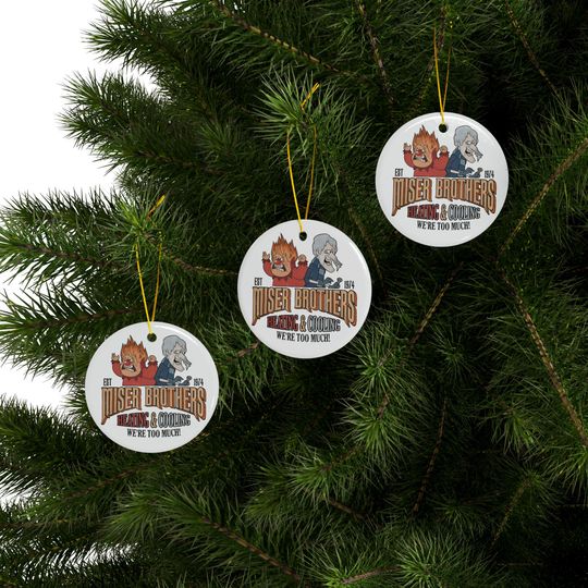 Ceramic Ornaments, Heat Miser, Christmas Decoration, Funny Holiday Gift, Snow Miser