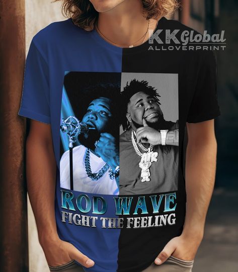 Rod Wave Split Shirt, Y2K 90s Merch Vintage Fight The Feeling Shirt, Rod Wave 2023 Graphic  Split Tee - 050723S10-72