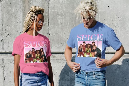 spice girl 90s vintage t-shirt, spice world fashion, 90s nostalgia
