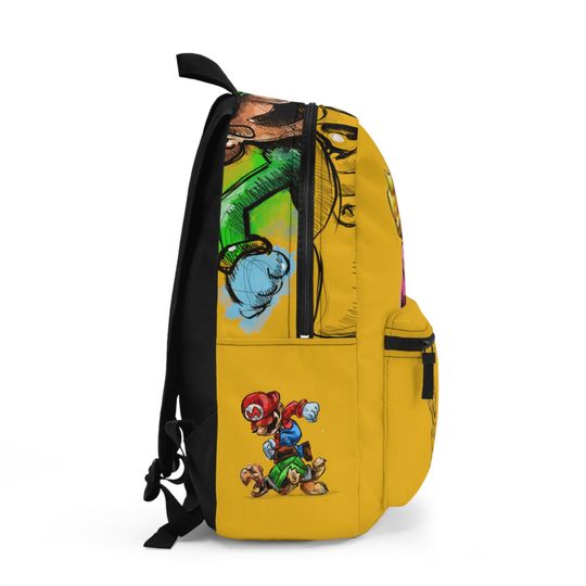 Princess Peach Yellow Backpack, Super Mario Game Bag