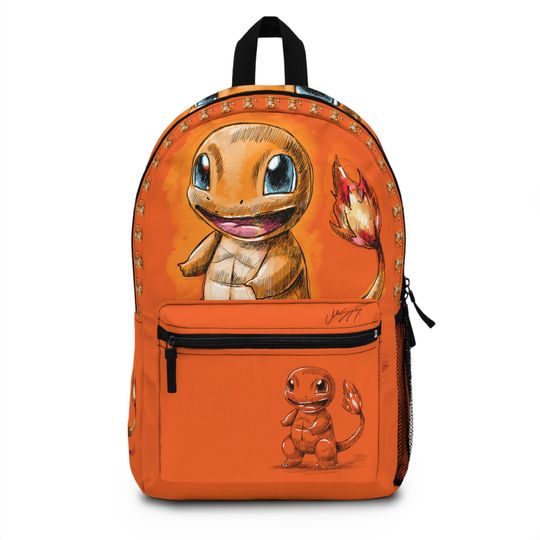 Charmander Orange Kids School Backpack, School PKM Bag