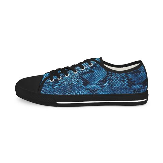 Azure Snake Skin - Men's Low Top Sneakers