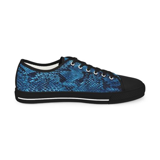 Azure Snake Skin - Men's Low Top Sneakers