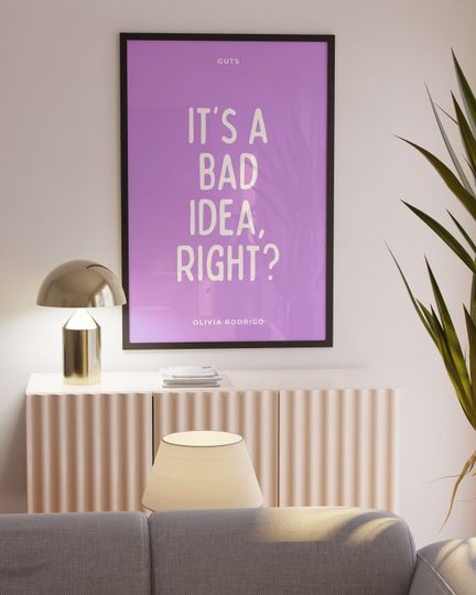 Olivia Rodrigo Bad Idea Right Poster | Olivia Rodrigo Merch