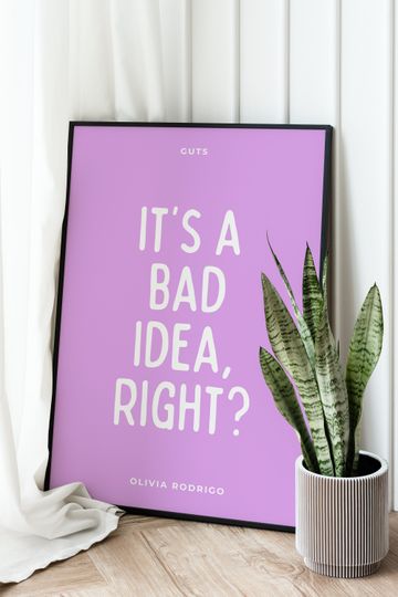 Olivia Rodrigo Bad Idea Right Poster | Olivia Rodrigo Merch
