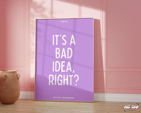 Olivia Rodrigo Bad Idea Right Poster | Olivia Rodrigo Merch