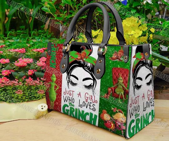 funny character Christmas Leather Bag, funny character Lover's Handbag, Woman Handbag, Shopping Bag, Chrismas Gifts