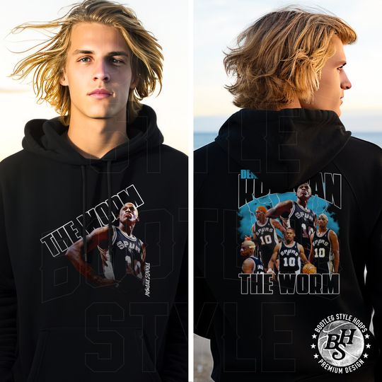 Dennis Rodman Hooded Sweatshirt 90s Bootleg Style Rap
