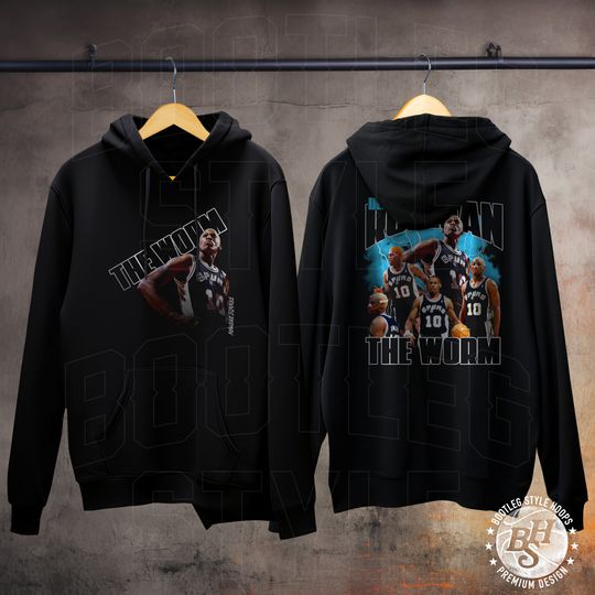 Dennis Rodman Hooded Sweatshirt 90s Bootleg Style Rap