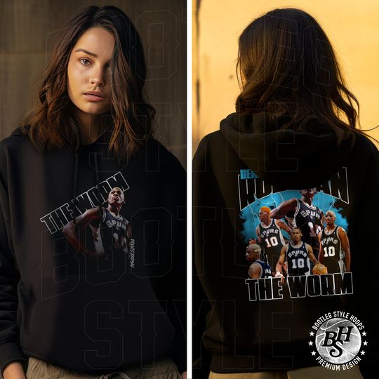 Dennis Rodman Hooded Sweatshirt 90s Bootleg Style Rap