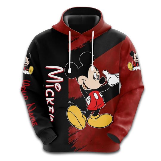 Christmas Mickey Hoodie,  Custom Mickey Mouse Hoodie Men, Minnie Hoodie Women, Disney 3D Hoodie