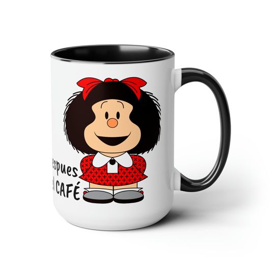 ARGENTINA MAFALDA CAFE Two-Tone Coffee Mugs, Taza