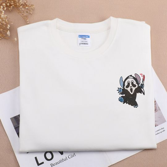 Disney Ghostface Stitch Embroidered Sweatshirt