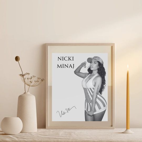 Nicki Minaj poster with autograph-digital product