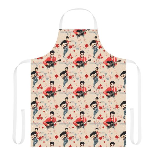 Elvis Presley Pattern Apron, 5-Color Straps (AOP)