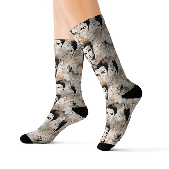 Elvis Presley Watercolor Portrait  Socks