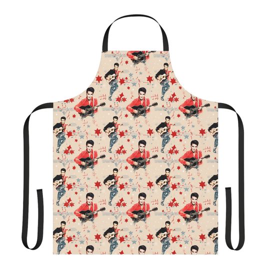 Elvis Presley Pattern Apron, 5-Color Straps (AOP)