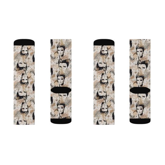 Elvis Presley Watercolor Portrait  Socks
