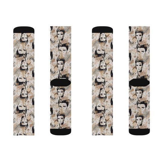 Elvis Presley Watercolor Portrait  Socks
