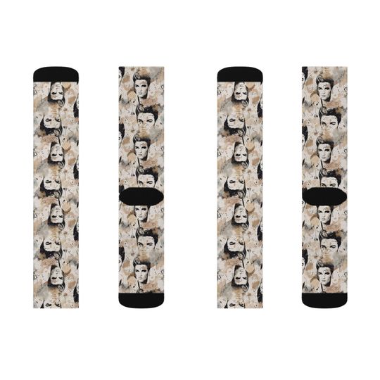 Elvis Presley Watercolor Portrait  Socks