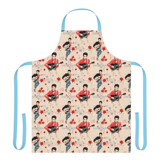 Elvis Presley Pattern Apron, 5-Color Straps (AOP)
