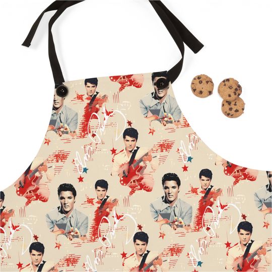 Elvis Presley Watercolor Pattern Apron (AOP)