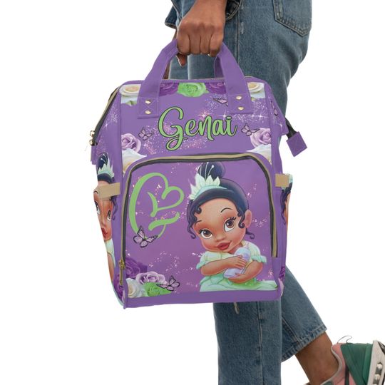 Custom Baby Princess Tiana Diaper Backpack