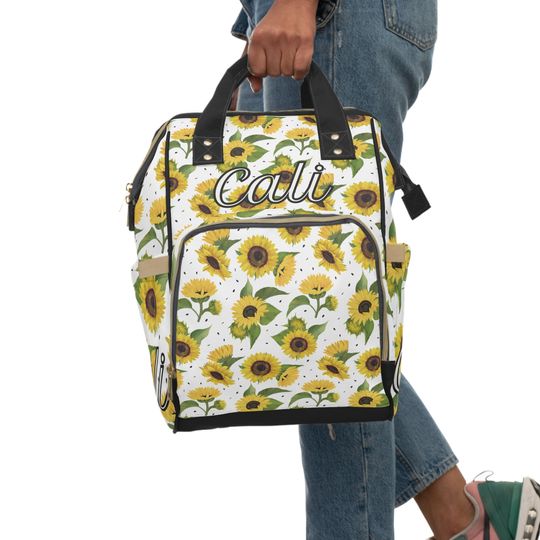 Custom Sunflower Diaper Backpack