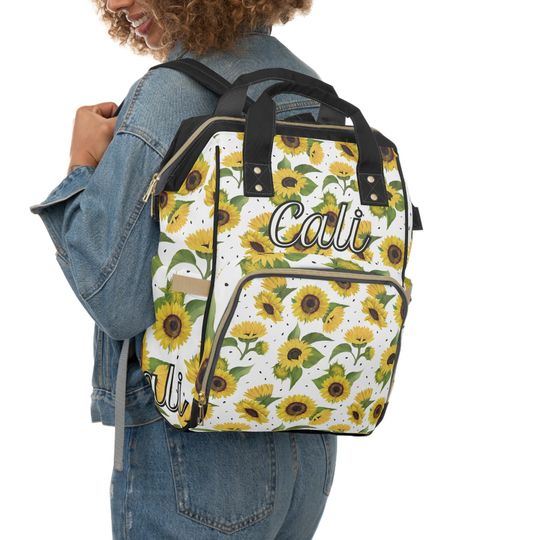 Custom Sunflower Diaper Backpack