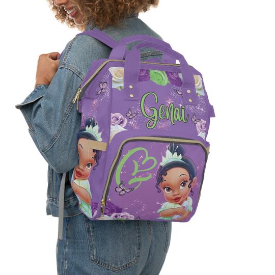 Custom Baby Princess Tiana Diaper Backpack