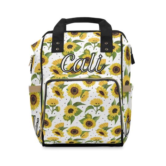 Custom Sunflower Diaper Backpack